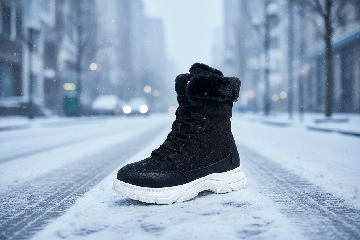 Fleece-Lined Chunky Sole Warm Casual Winter Comfort Shoes Women’s