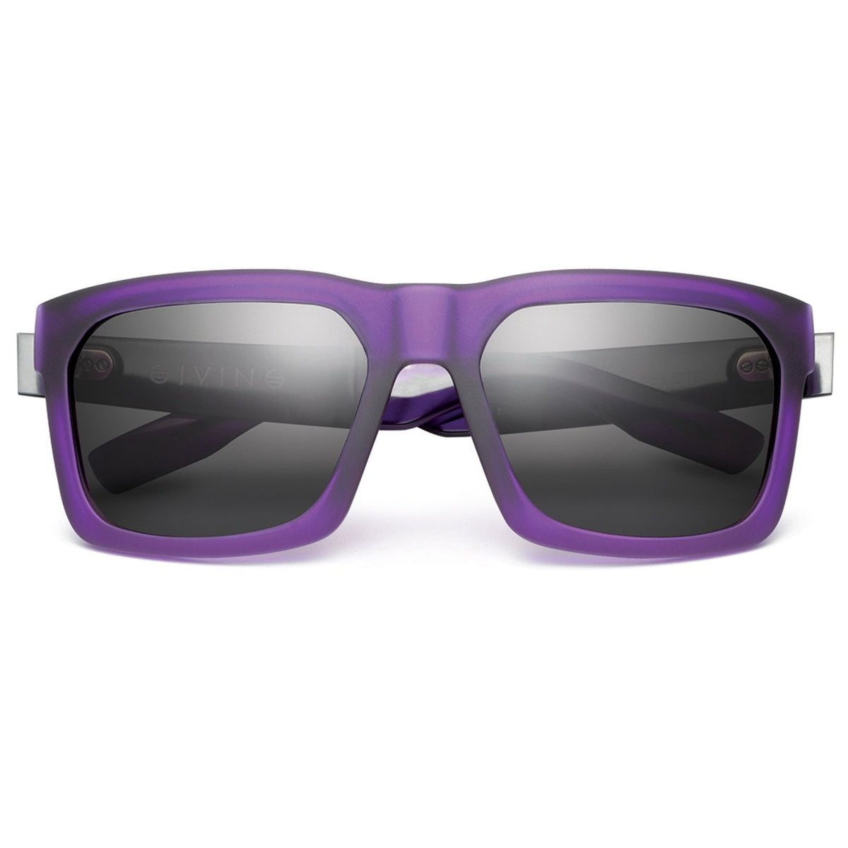 Polished Black Brushed Aluminum Grey Lens Angular Wayfarer Sunglasses Giving
