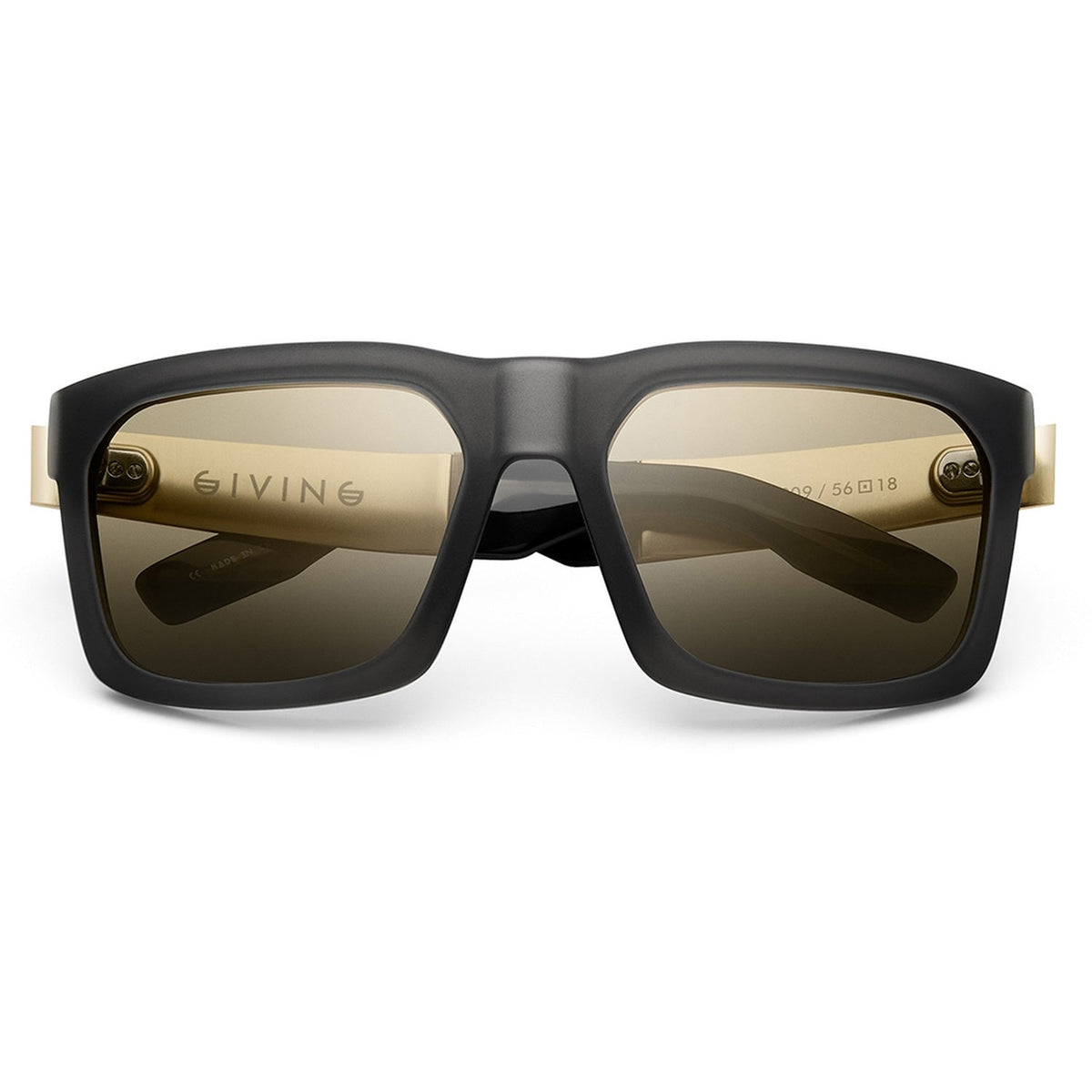 Polished Black Brushed Aluminum Grey Lens Angular Wayfarer Sunglasses Giving