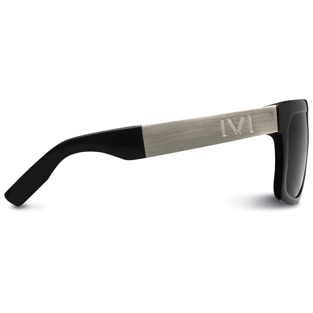 Black Brushed Aluminum Grey Polarized Lens Wayfarer Sunglasses Giving