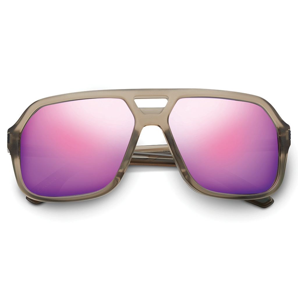 Midway Blue Matte Antique Brass Navigator Sunglasses with Pacific Blue Flash Lens Hunter