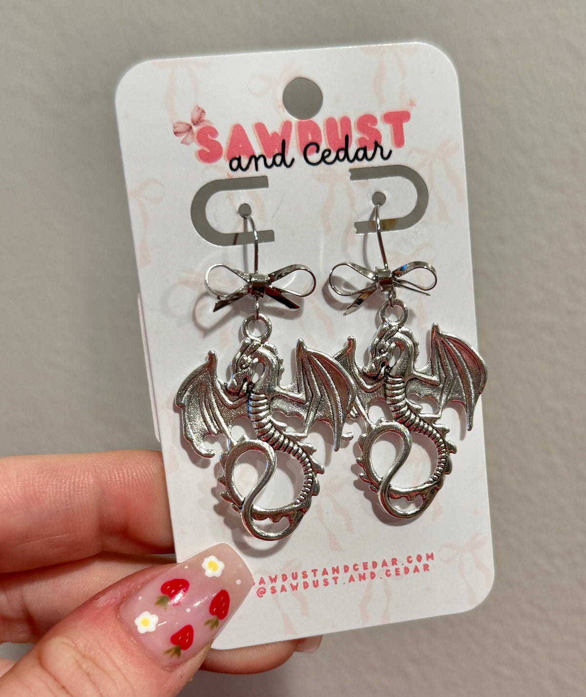 Dragon Bow Silver Earrings Jewelry