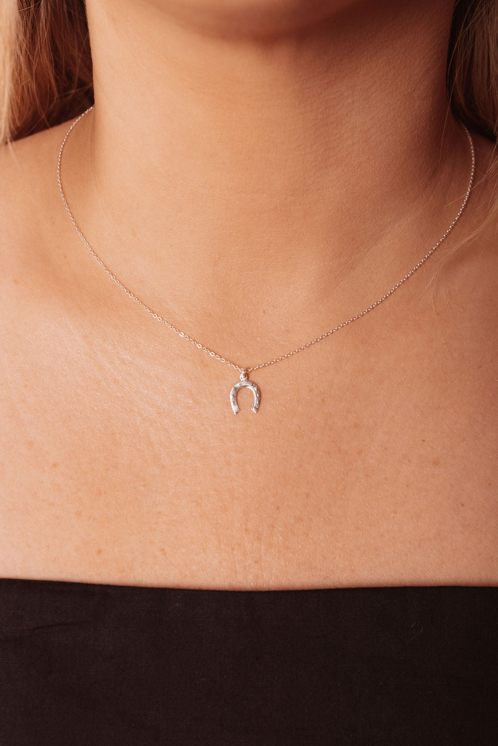 Colt Horseshoe Charm Necklace 16' Chain 14k Gold Filled or Sterling Silver