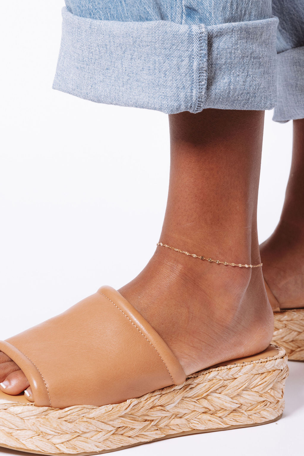 14k Gold Filled Starburst Anklet 2.5mm Rio