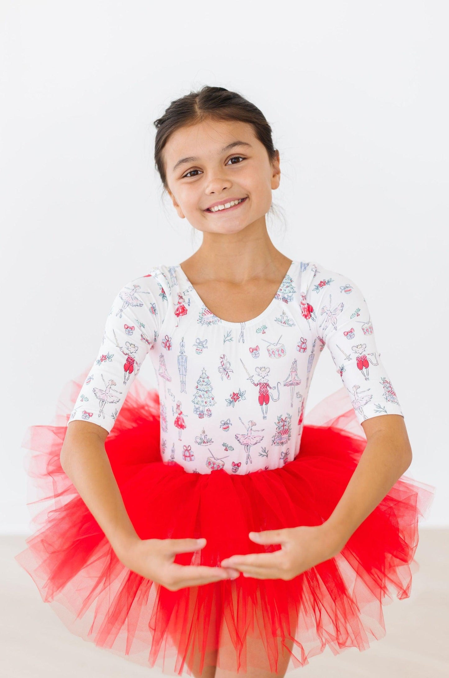 Christmas 3/4 Sleeve Tutu Leotard Clara's Dance Apparel