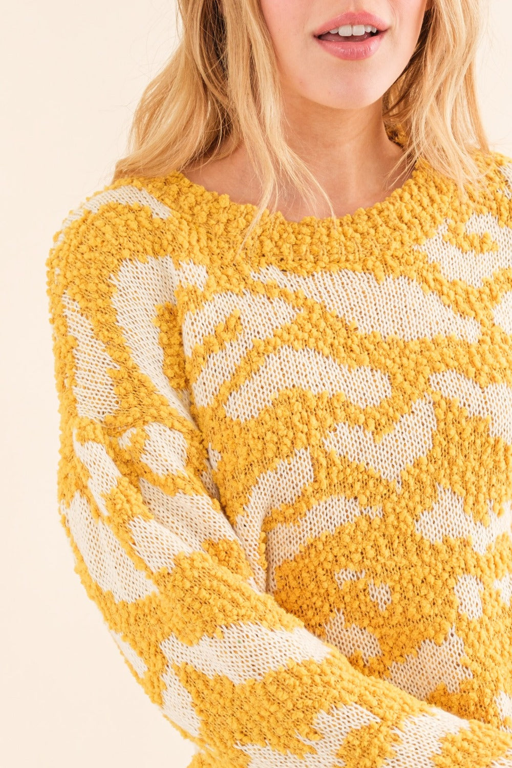 Textured Pattern Contrast Full Size Sweater And The Why