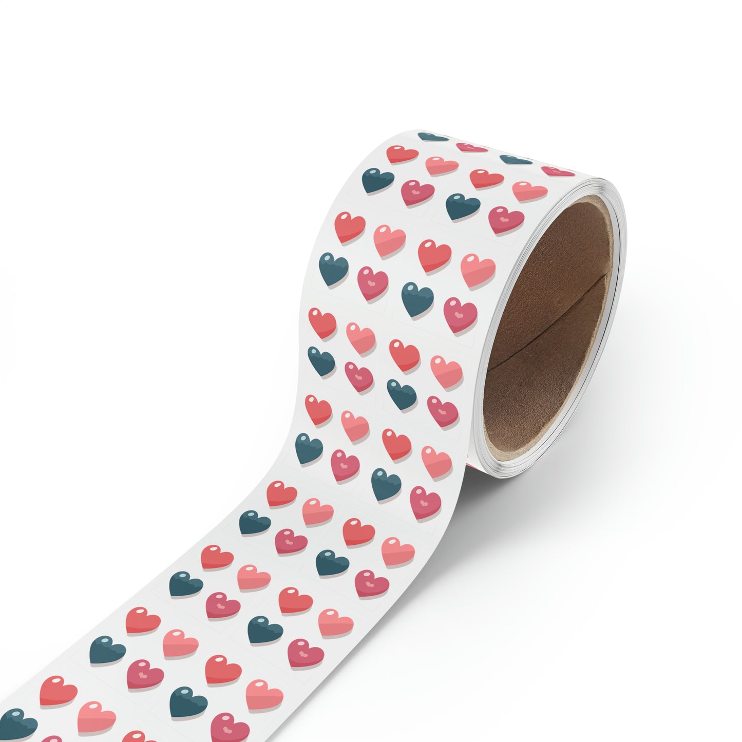 Valentine's day four hearts Square Sticker Label Rolls