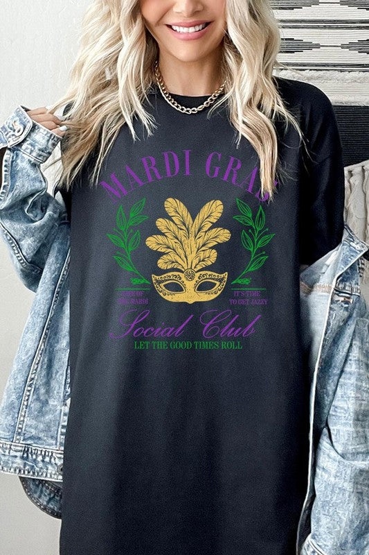 Mardi Gras Social Club Graphic Plus Heavy Cotton T