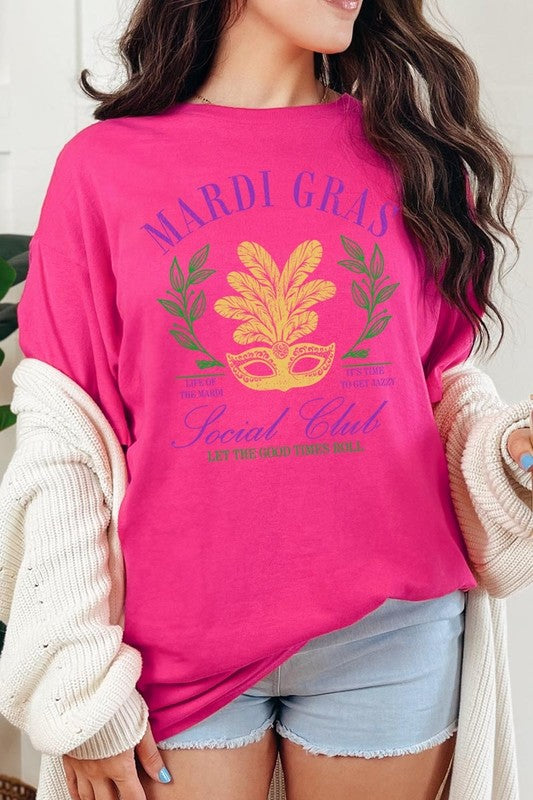 Mardi Gras Social Club Graphic Plus Heavy Cotton T