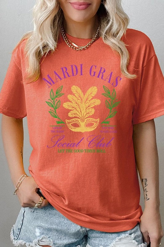 Mardi Gras Social Club Graphic Plus Heavy Cotton T
