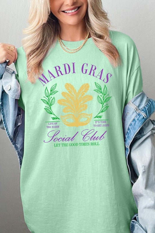 Mardi Gras Social Club Graphic Plus Heavy Cotton T