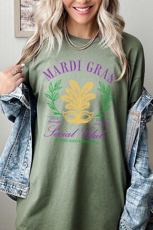 Mardi Gras Social Club Graphic Plus Heavy Cotton T