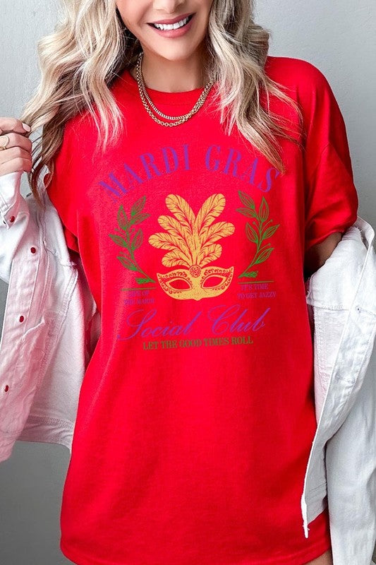 Mardi Gras Social Club Graphic Plus Heavy Cotton T