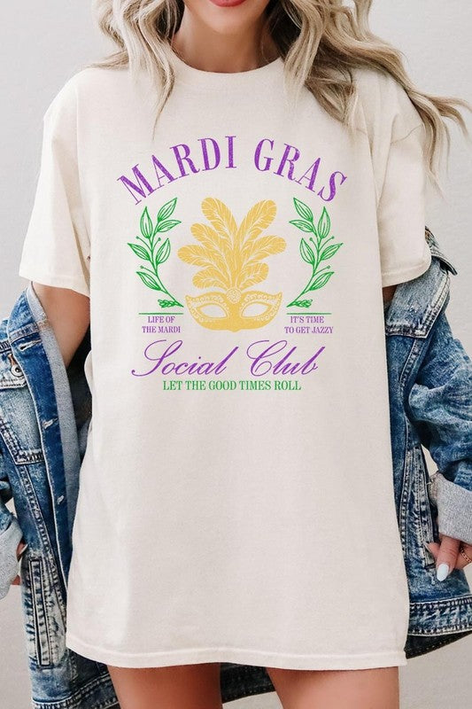 Mardi Gras Social Club Graphic Plus Heavy Cotton T