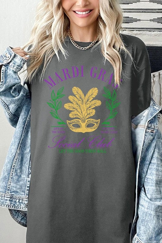 Mardi Gras Social Club Graphic Plus Heavy Cotton T