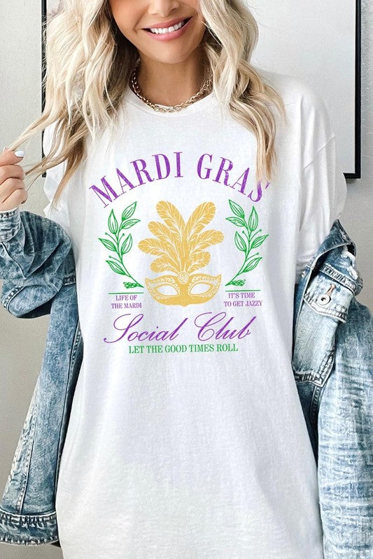 Mardi Gras Social Club Graphic Plus Heavy Cotton T