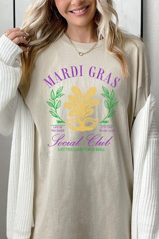 Mardi Gras Social Club Graphic Plus Heavy Cotton T