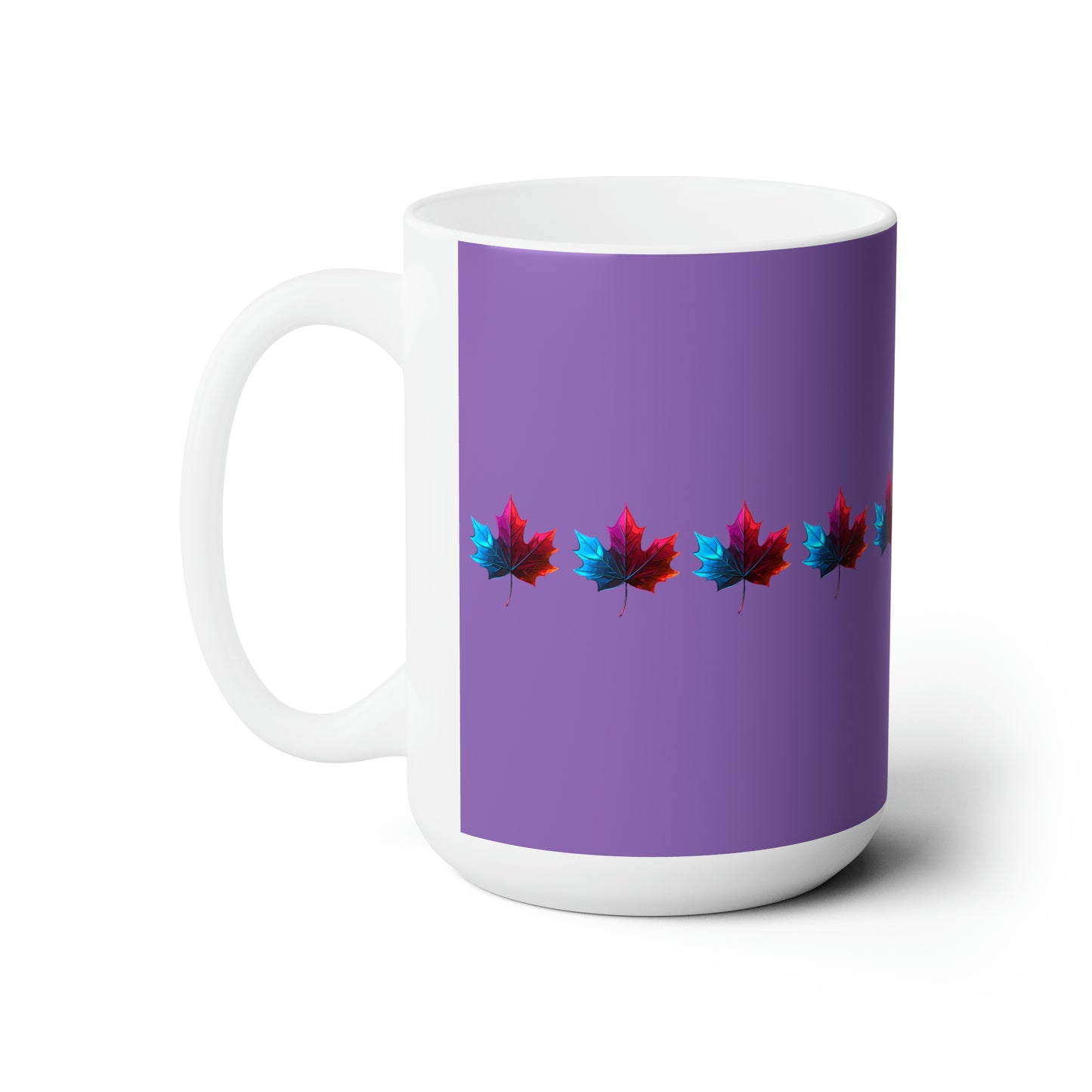 Canada Maple Leaf design Light purple Christmas Ceramic Mug 15oz