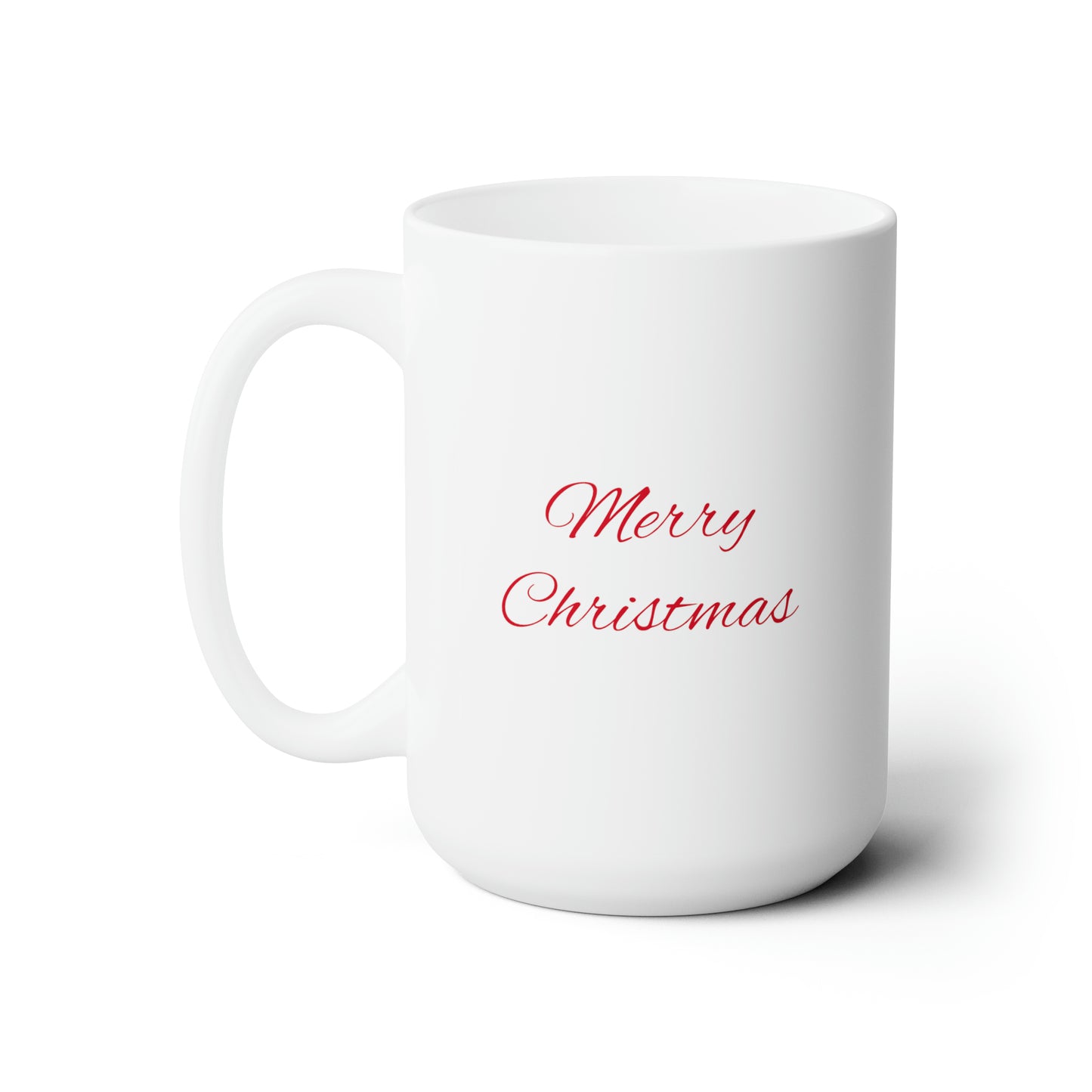 Hot Cocoa & Holiday Cheer White Christmas Ceramic Mug 15oz