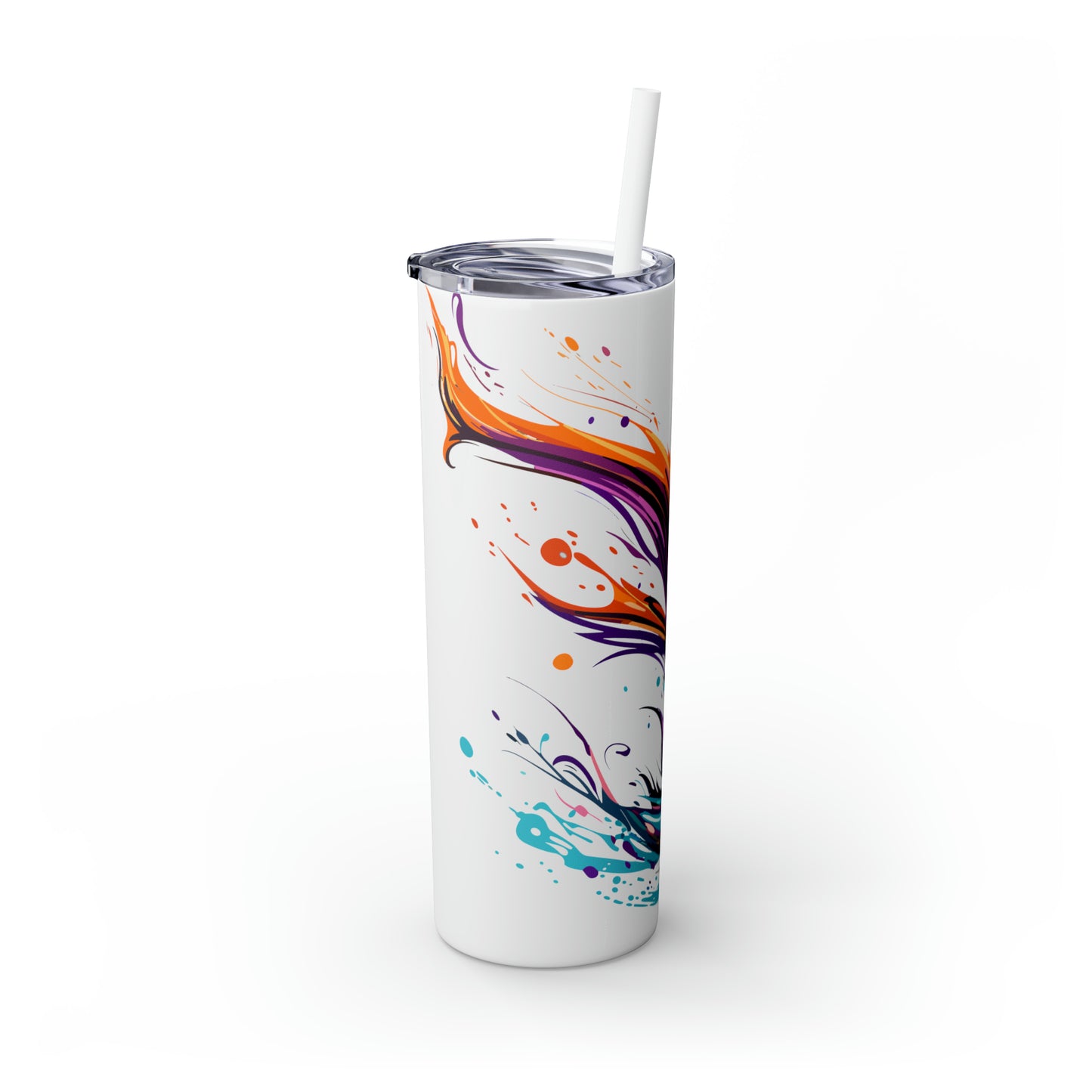 Halloween Skinny Tumbler with Straw 20oz, Spooky Drinkware, Broomstick Theme, BPA-Free, Reusable Cup, Halloween Tumbler, Halloween Gift