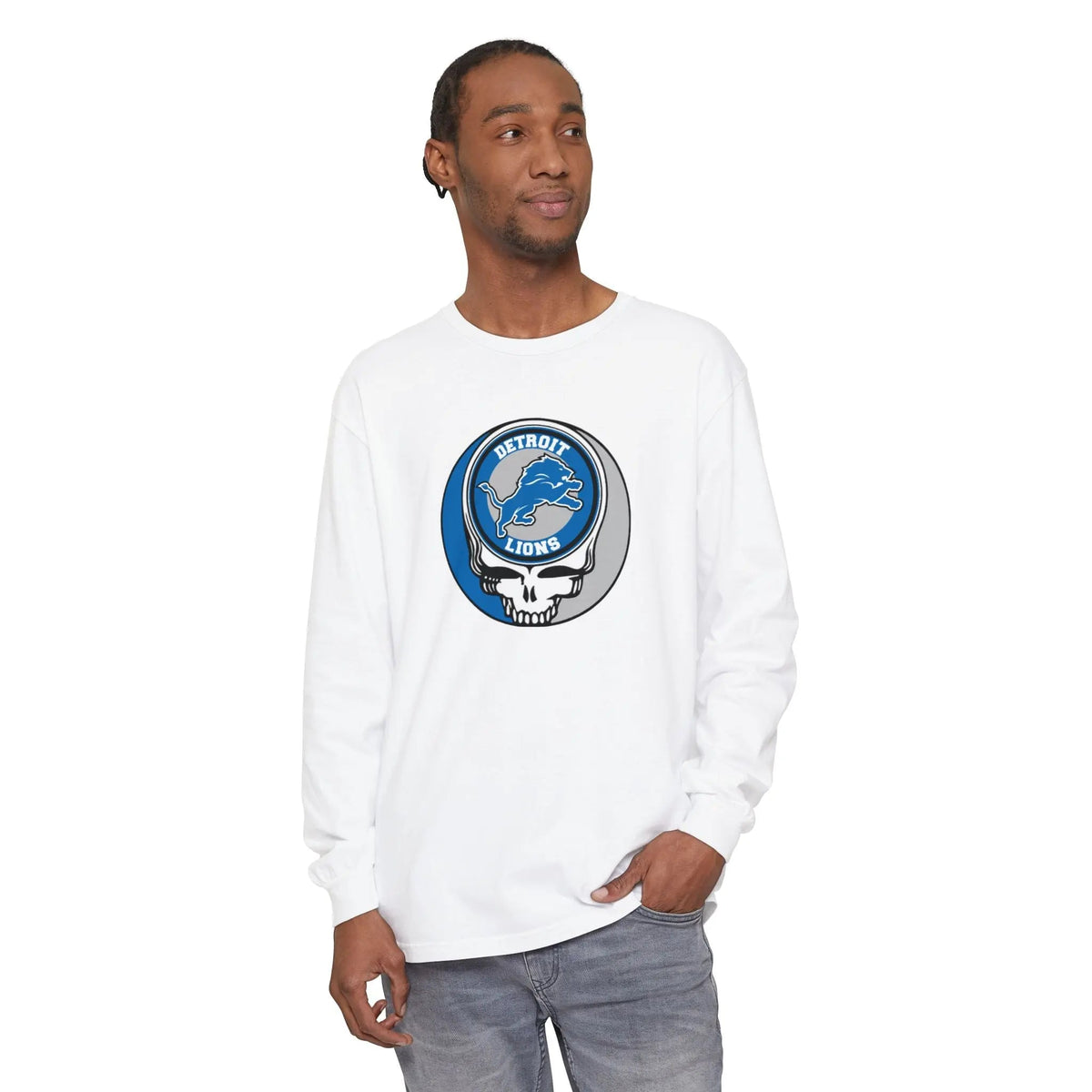 Detroit Lions Stealie Garment-Dyed Long Sleeve T-Shirt The Gridiron Collection