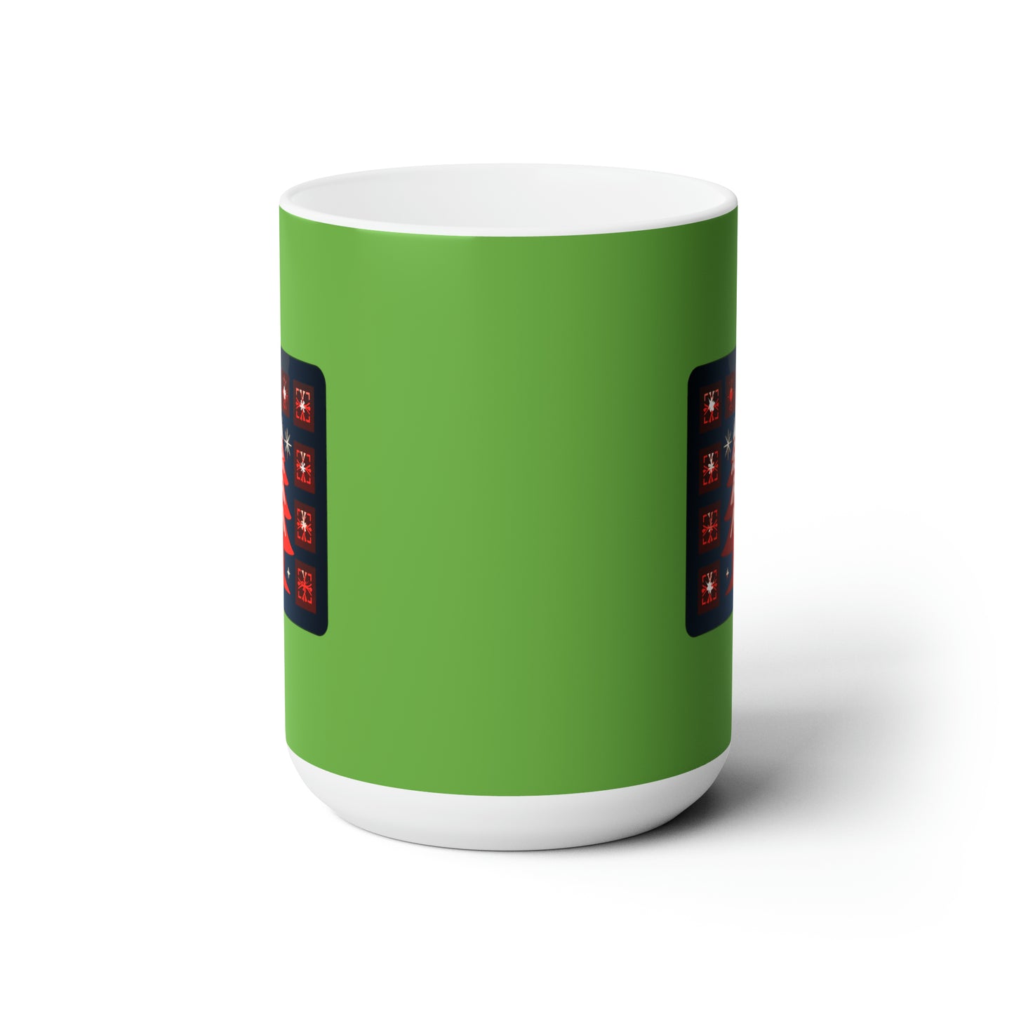 A big Christmas tree decoration, Green Ceramic Mug 15oz