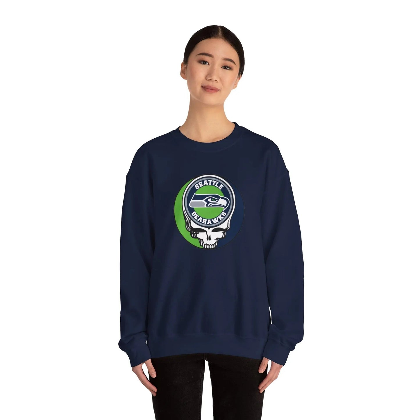 Seattle Seahawks Grateful Dead Stealie Crewneck Sweatshirt The Gridiron Collection