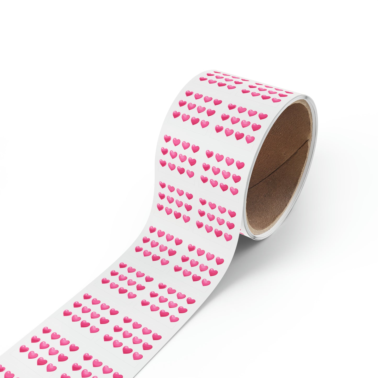 Valentine's day pink hearts shape Square Sticker Label Rolls