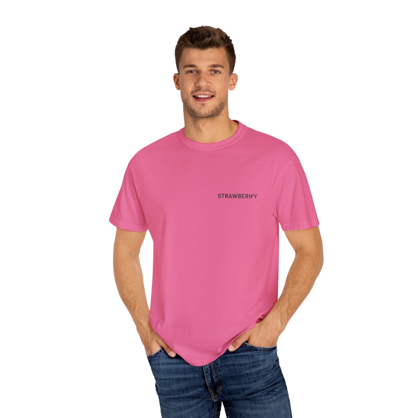 Unisex Garment-Dyed T-Shirt - STRAWBERIFY Graphic Tee for Casual Vibes