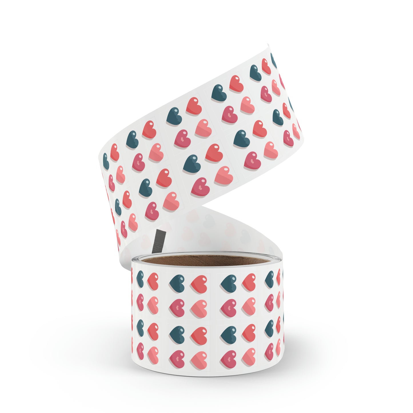 Valentine's day four hearts Square Sticker Label Rolls