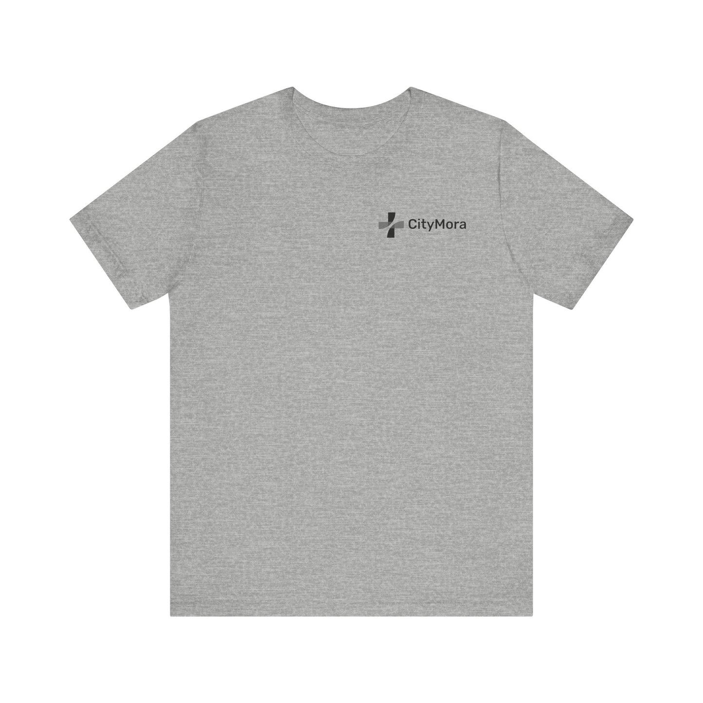 Casual Unisex Tee - 'CityMora' Motivational Short Sleeve Shirt - Black