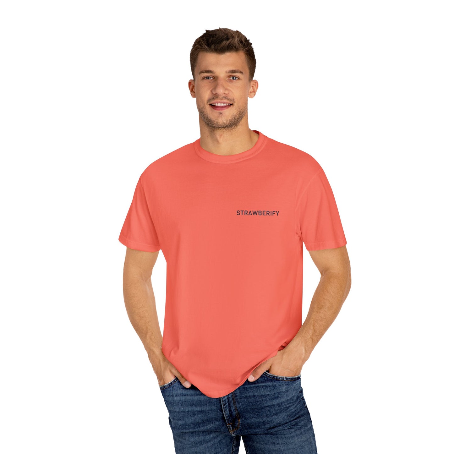 Unisex Garment-Dyed T-Shirt - STRAWBERIFY Graphic Tee for Casual Vibes