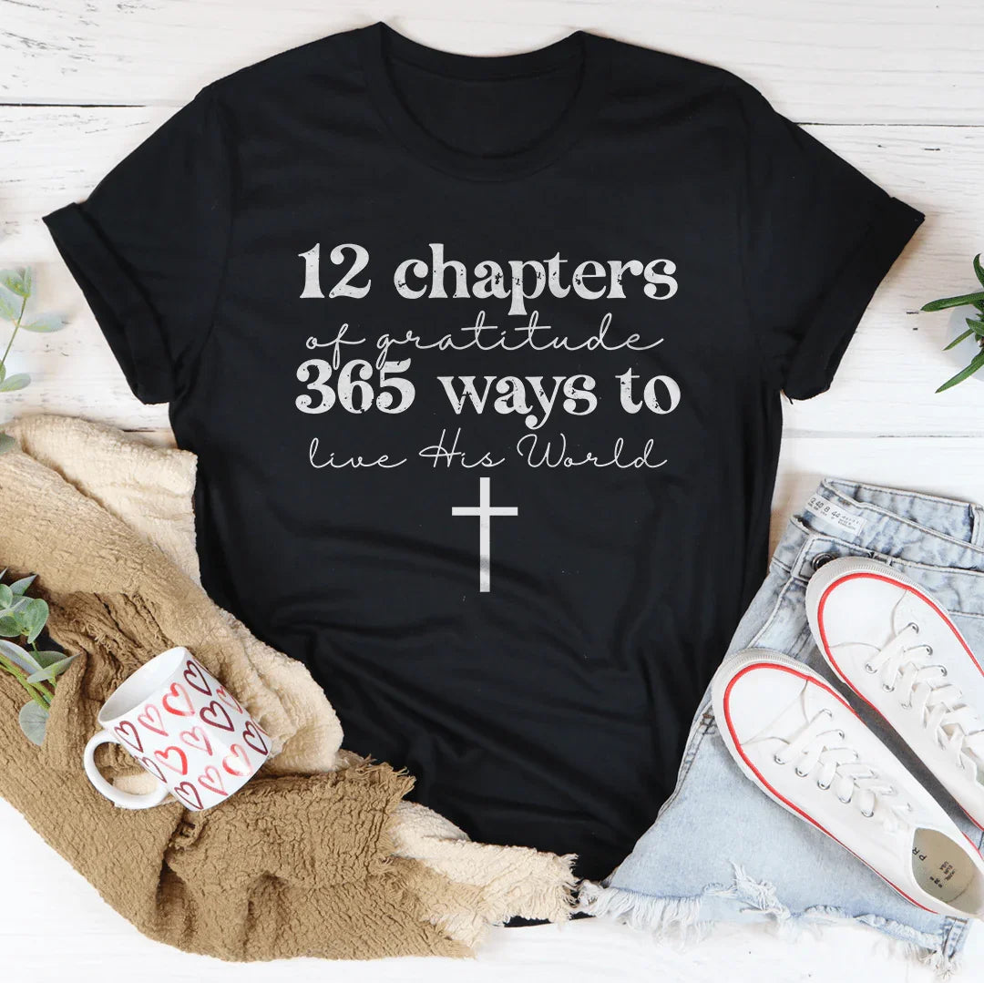 Gratitude 12 Chapters Key Attribute Tee Peachy Sunday