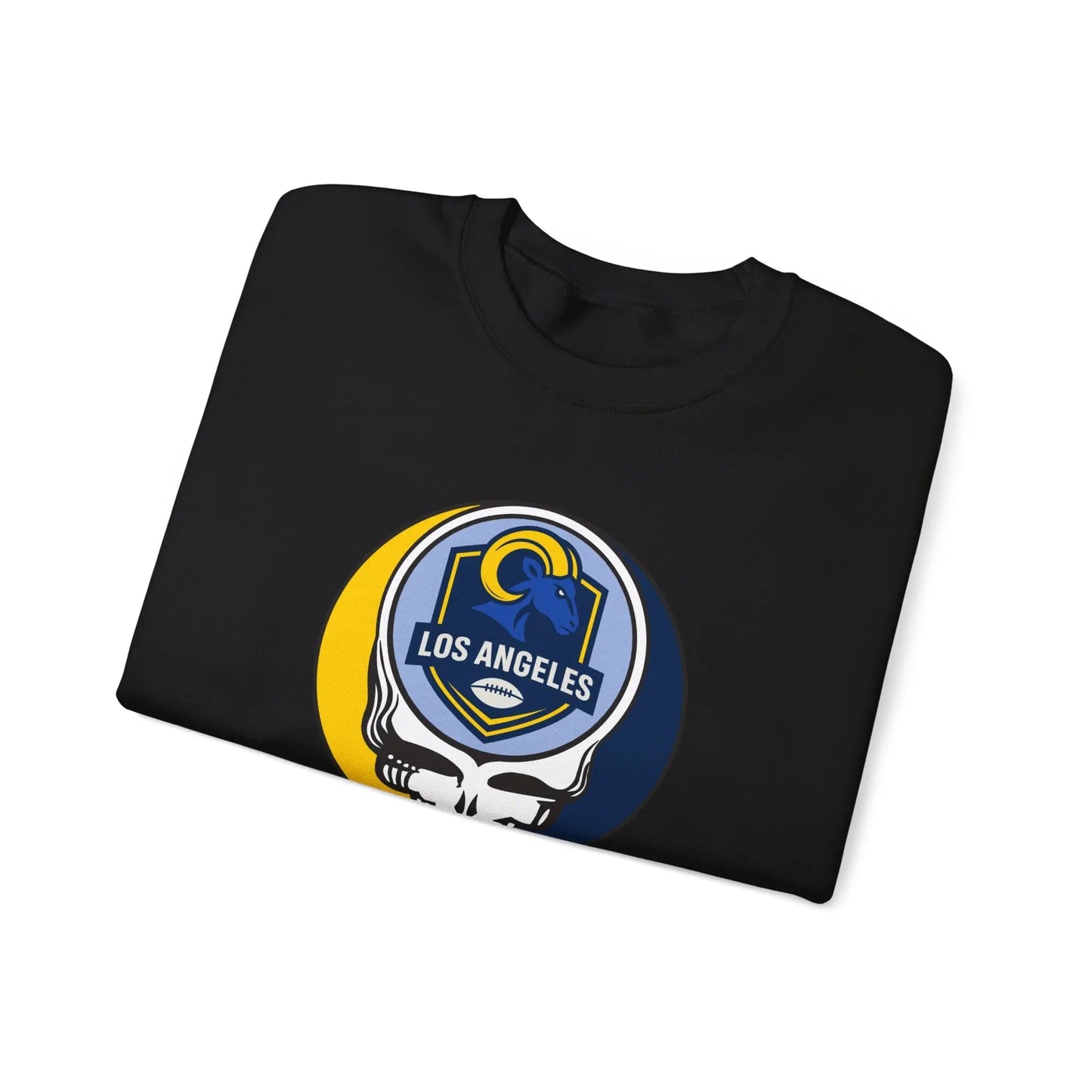 Los Angeles Rams Grateful Dead Stealie Crewneck Sweatshirt Heavy Blend The Gridiron Collection
