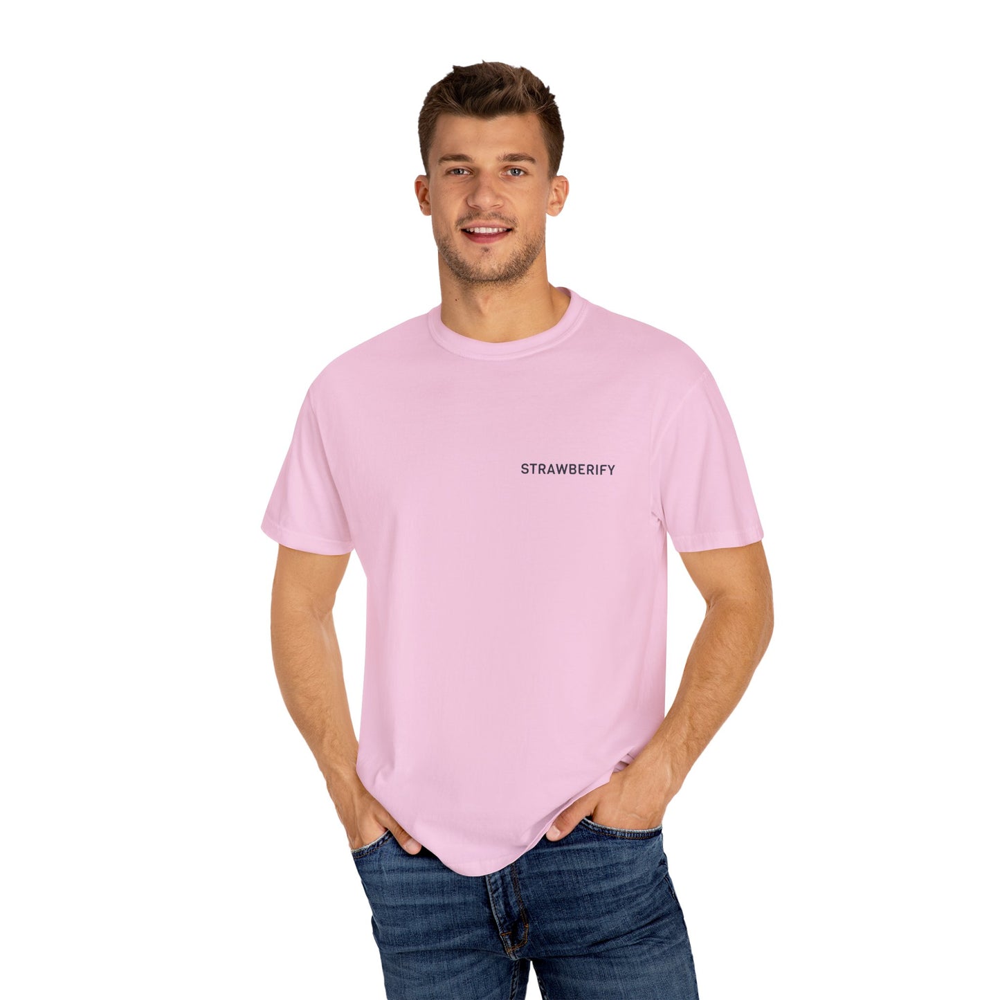 Unisex Garment-Dyed T-Shirt - STRAWBERIFY Graphic Tee for Casual Vibes