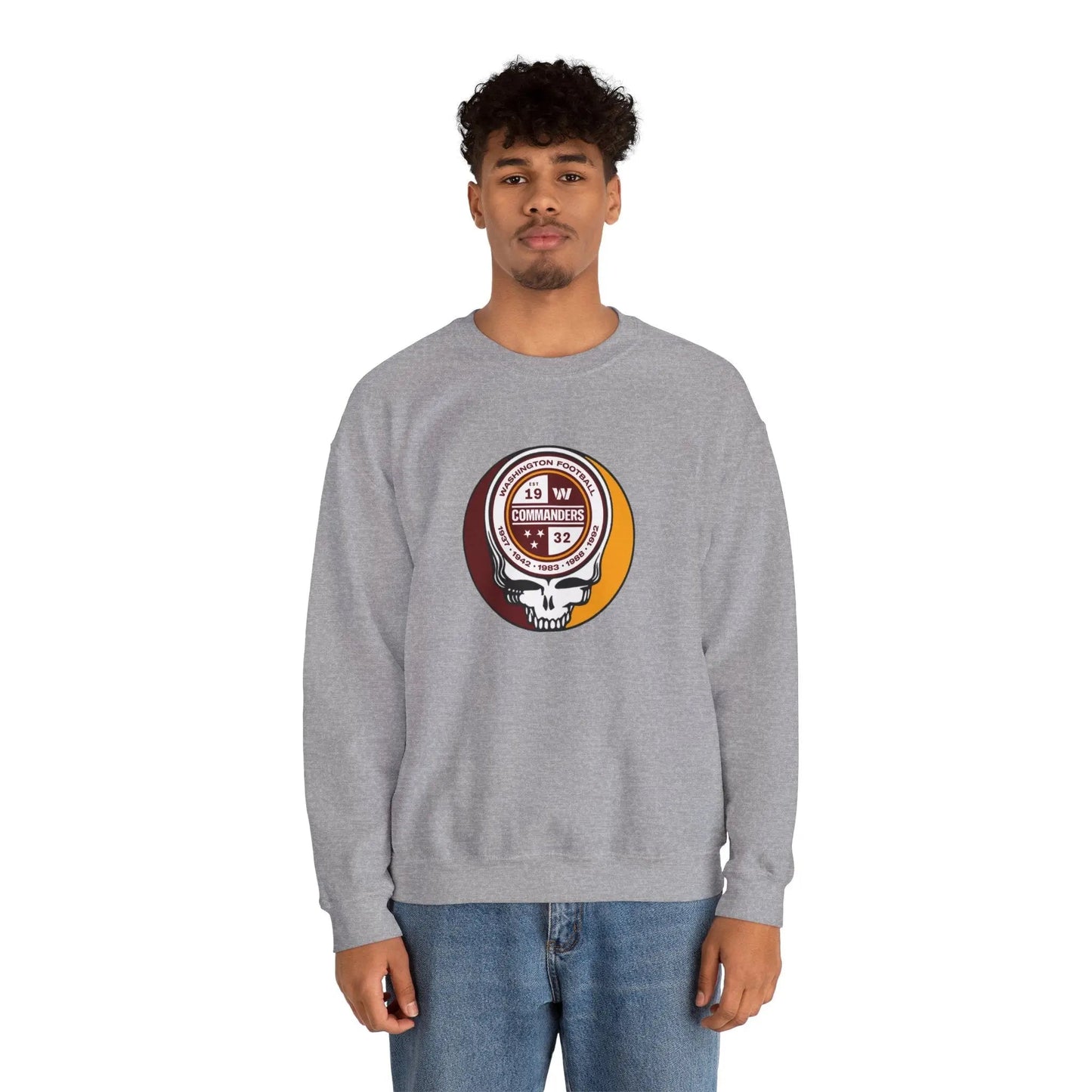 Grateful Dead Stealie Crewneck Washington Commanders Sweatshirt The Gridiron Collection