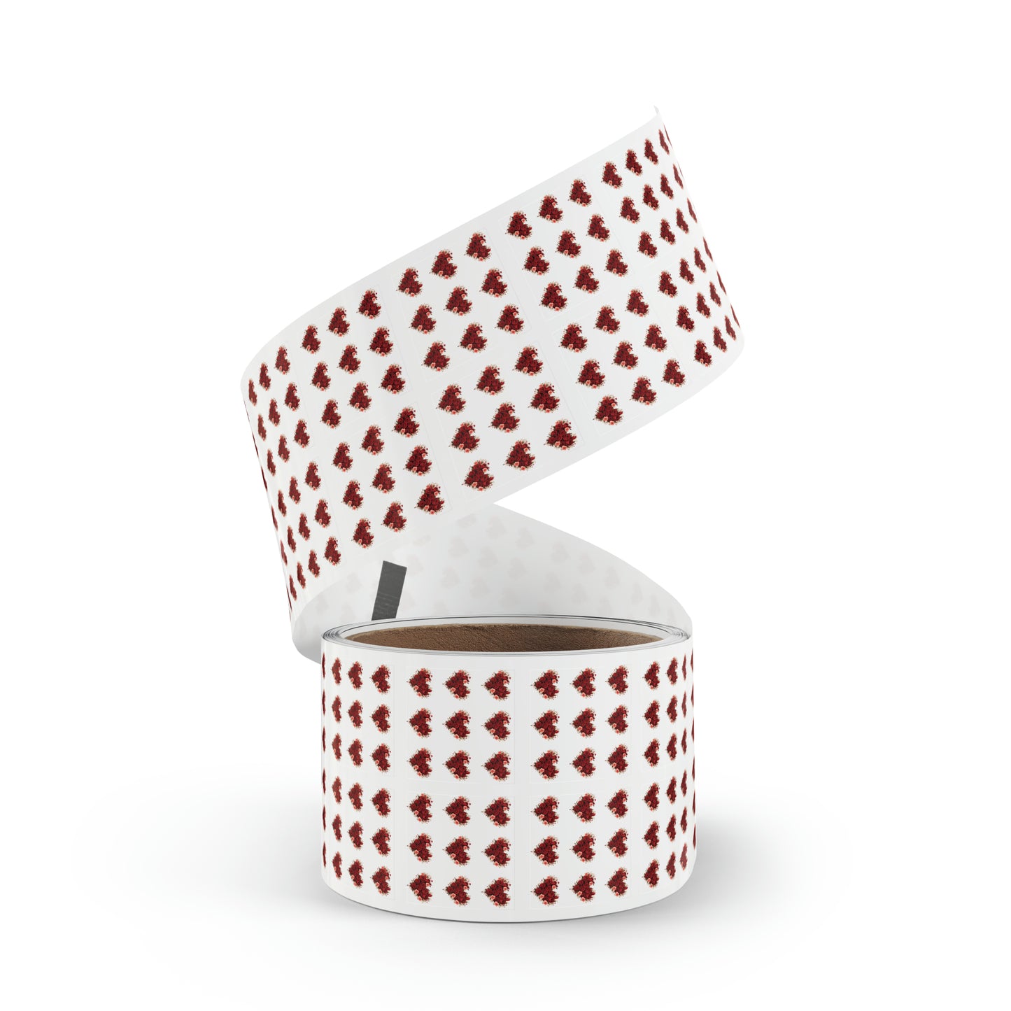 Valentine's day red Roses hearts Square Sticker Label Roll