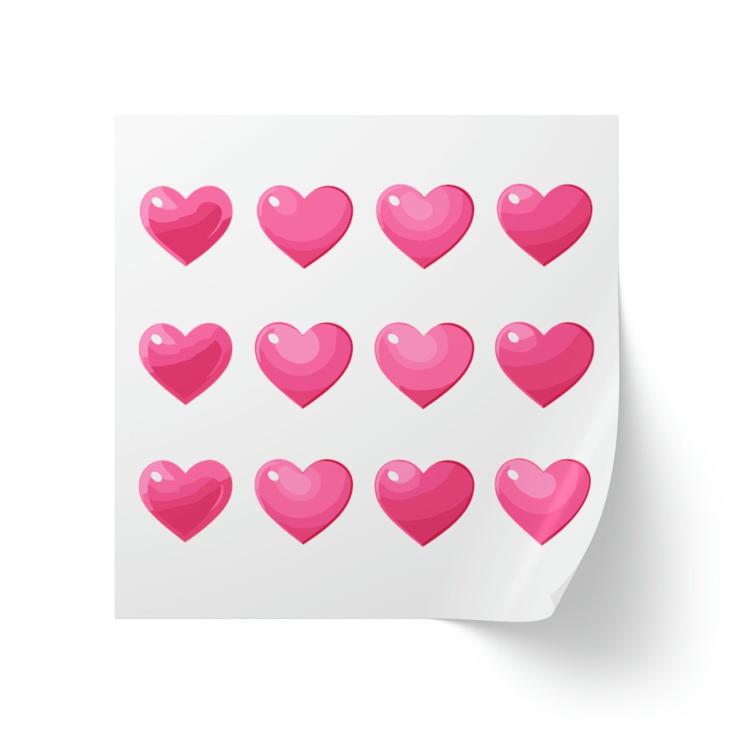 Valentine's day pink hearts shape Square Sticker Label Rolls