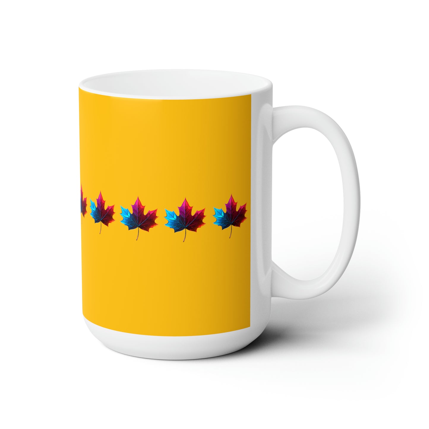 Canada Maple Leaf design Yellow Christmas Ceramic Mug 15oz