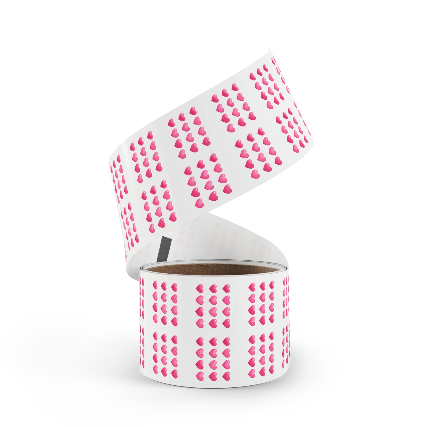 Valentine's day pink hearts shape Square Sticker Label Rolls