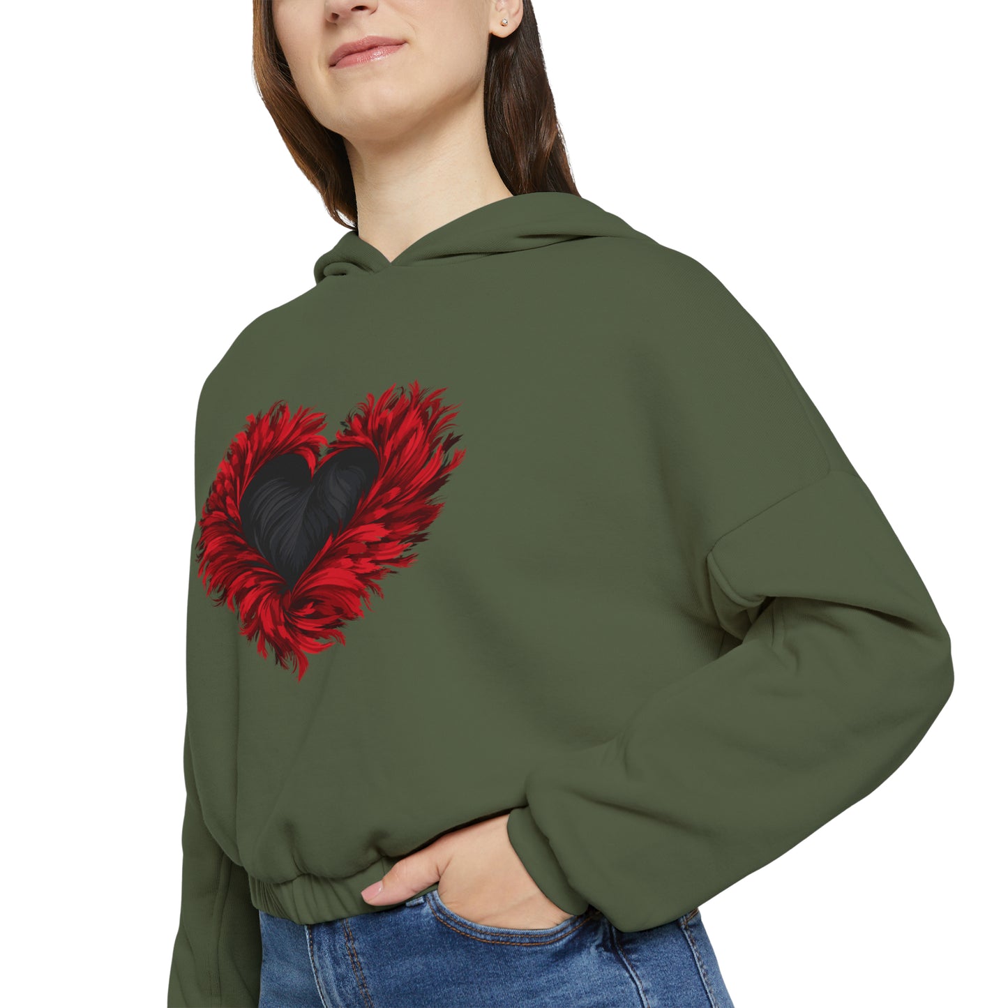 Valentine's best Gift, Women's Cinched Bottom Hoodie