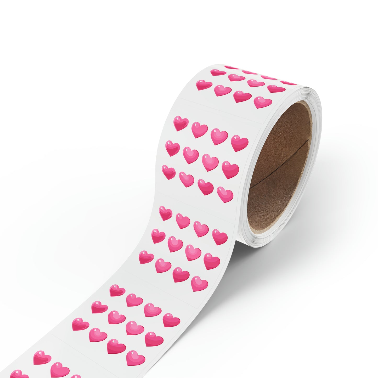 Valentine's day pink hearts shape Square Sticker Label Rolls