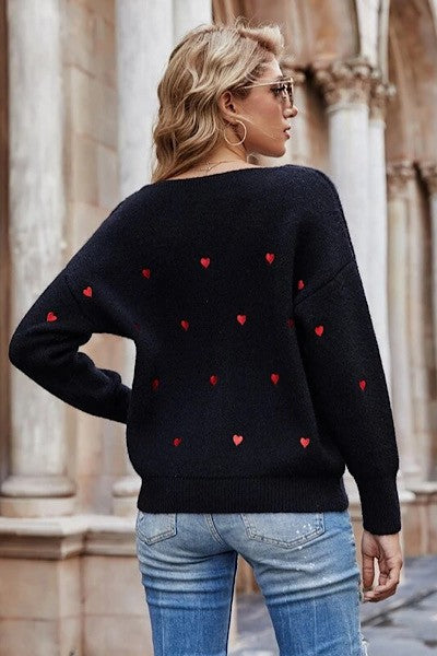 Heart Design Cozy Sweater