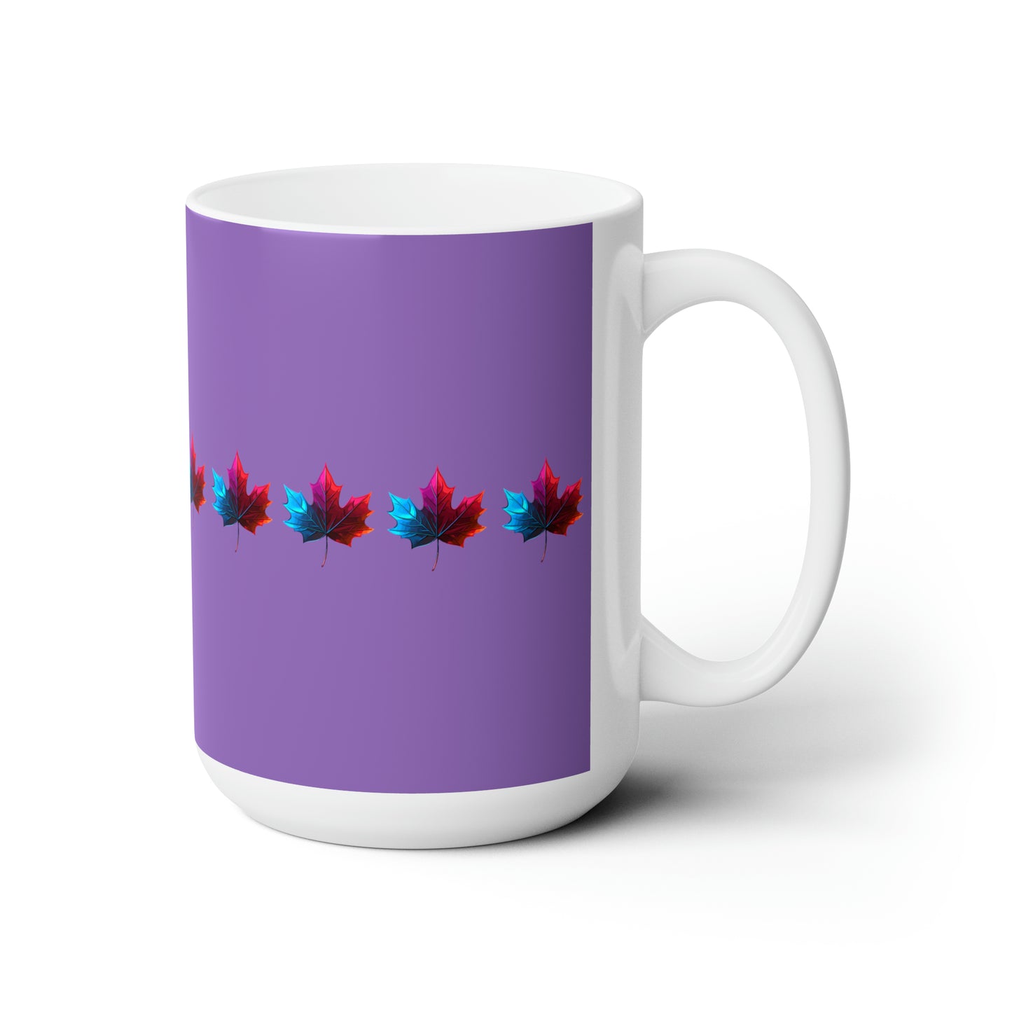 Canada Maple Leaf design Light purple Christmas Ceramic Mug 15oz