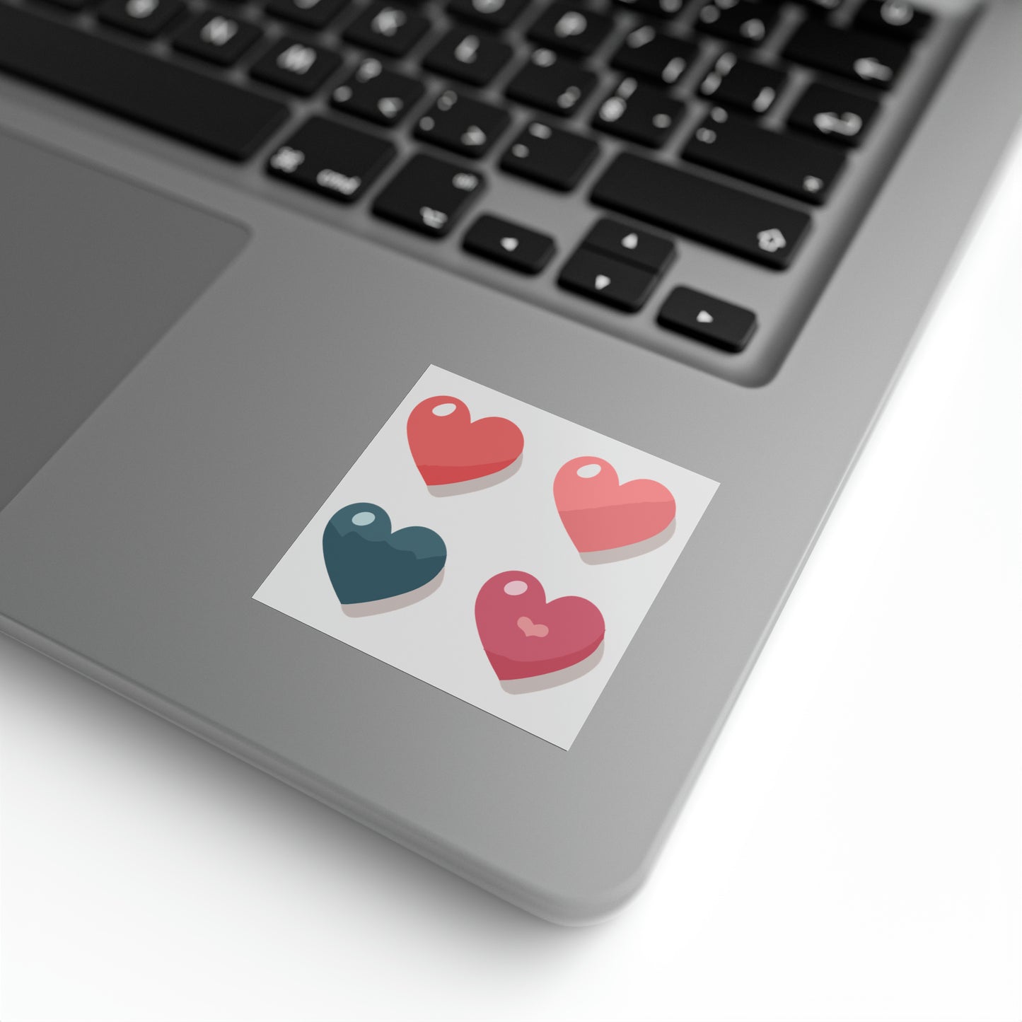 Valentine's day four hearts Square Sticker Label Rolls