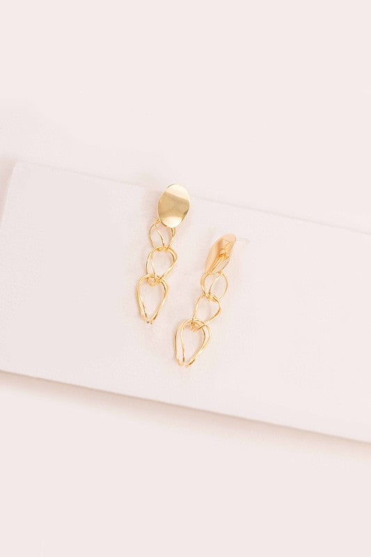 Gold Chain Dangle Earrings 14K Plated Get Jiggy