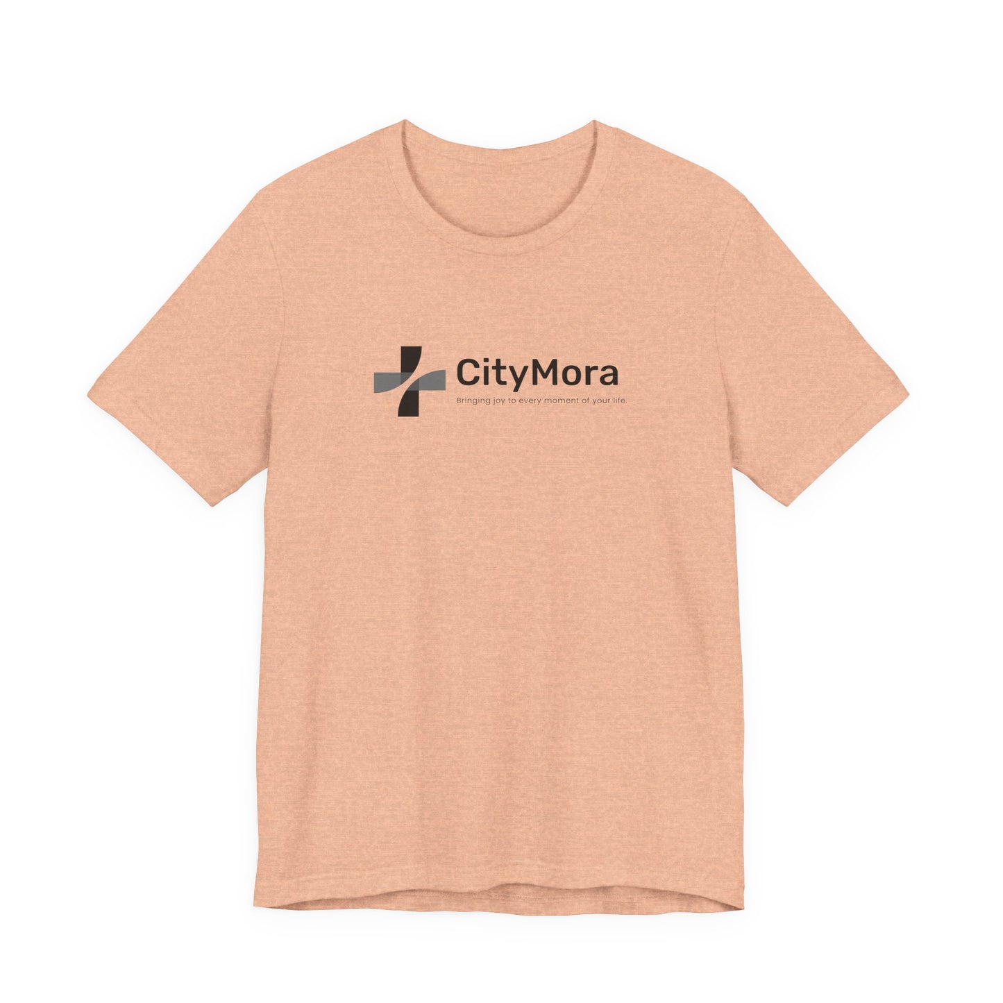 Casual Unisex Tee - 'CityMora' Motivational Short Sleeve Shirt - Black