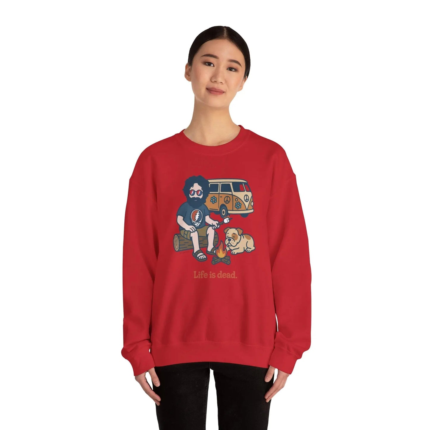 Jerry and Frank are Camping Life is dead Crewneck Sweatshirt Gildan