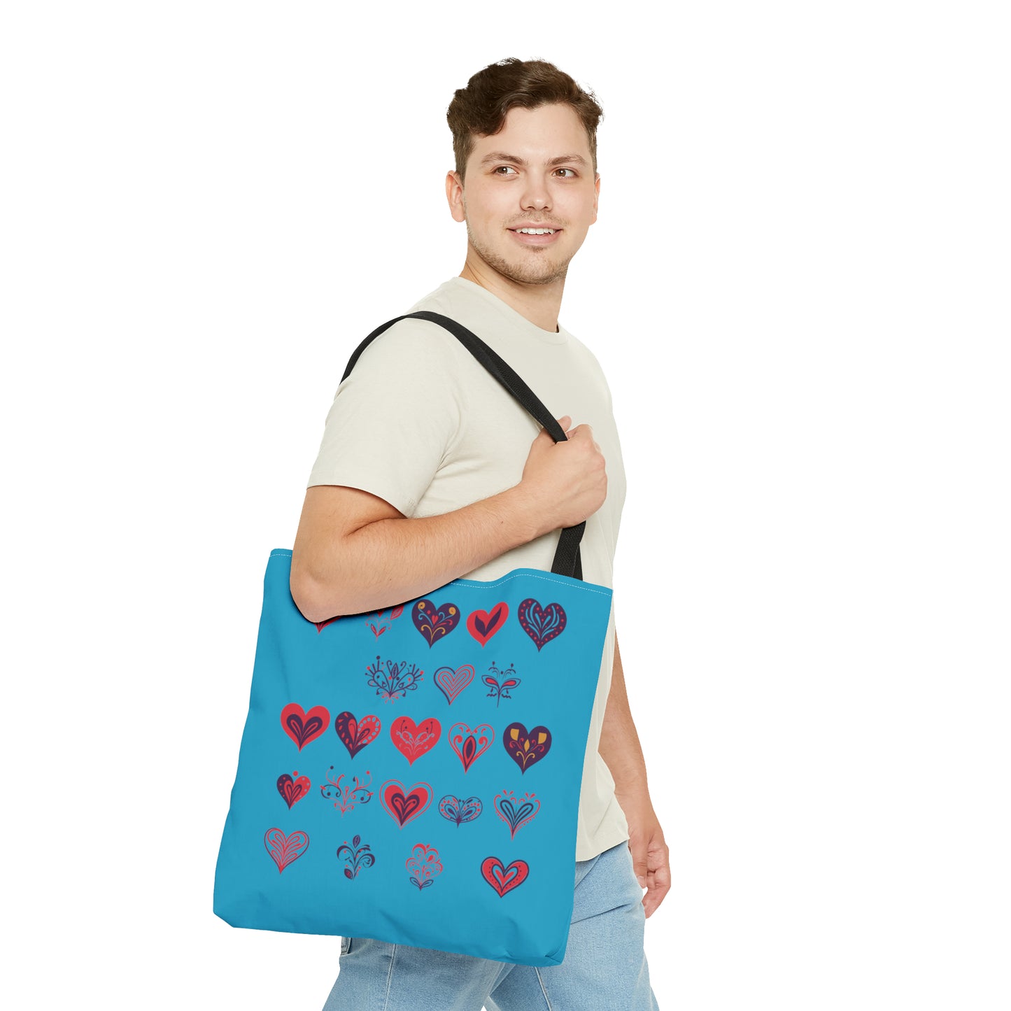 Valentine's Turquoise Tote Bag (AOP)