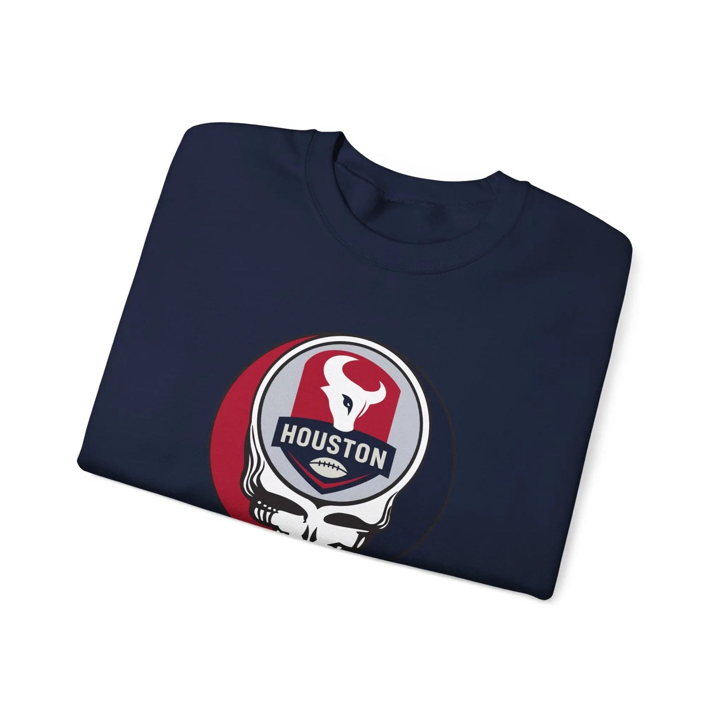 Grateful Dead Stealie Crewneck Sweatshirt Unisex Heavy Blend Houston Texans NFL